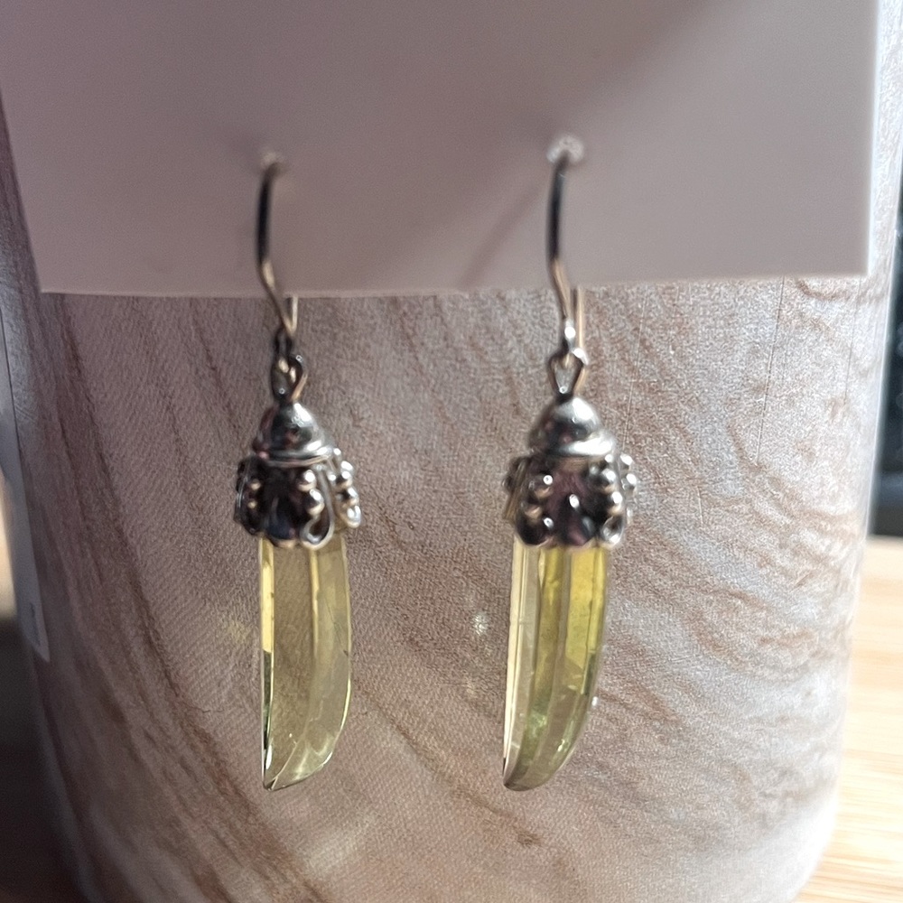 Lemon Quartz and Silver Earrings